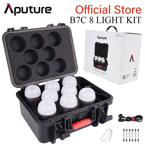 Aputure Accent B7c 8 Kit De Luz 7w Rgbww Led Lâmpada Inteligente Com