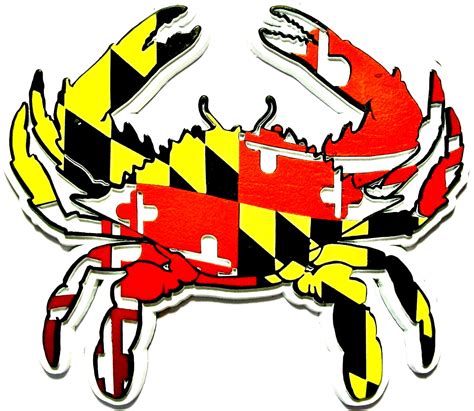 Maryland Flag Crab Shaped Fridge Magnet