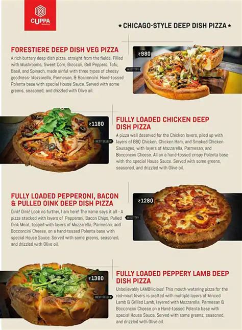 Menu Of Deep Dish Pizzeria Hsr Bangalore