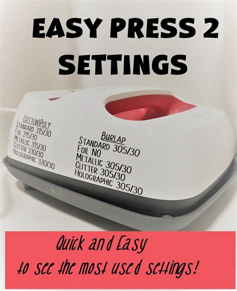 Faqs About Cricut Easypress 2 Free Settings Printable Cricut