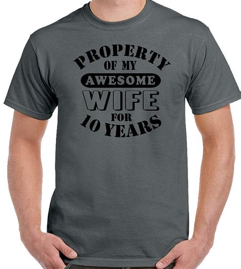 Lpvlux Us My Awesome Wife S Funny 10th Wedding Anniversary T Shirt T