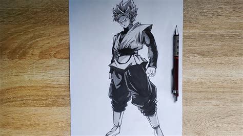 How To Draw Goku Black Full Body Dragonball Pencil Sketch Youtube