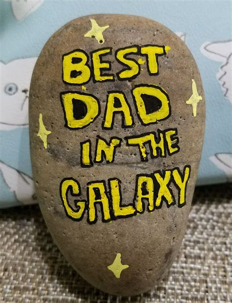 Fathers Day Rock Painting By Rebeca Page Painted Rocks Painting Kid
