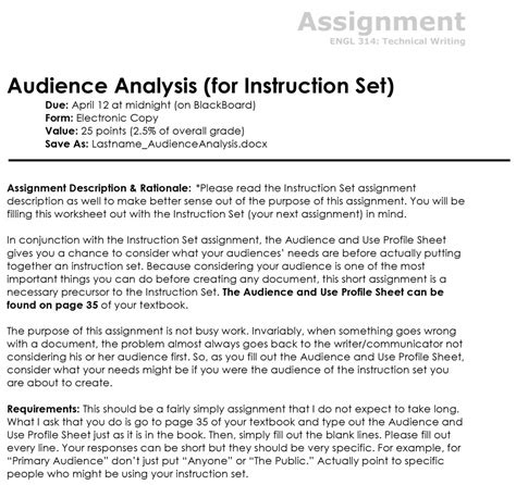 Audience And Use Profile Sheet The Visual Communication Guy