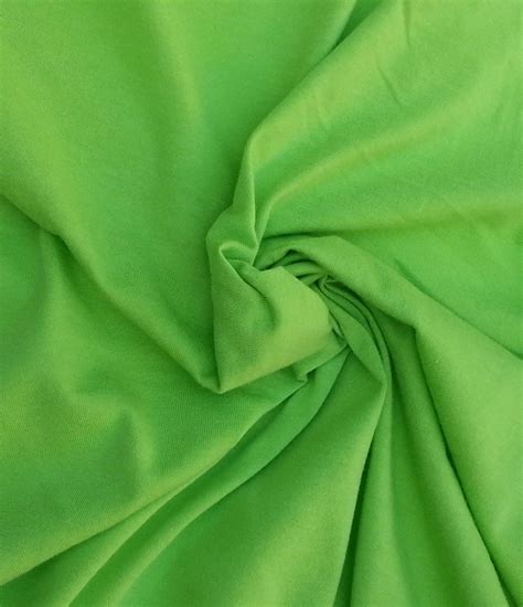Organic Cotton Recycled Poly Jersey Knit Fabric Lime Green By Etsy