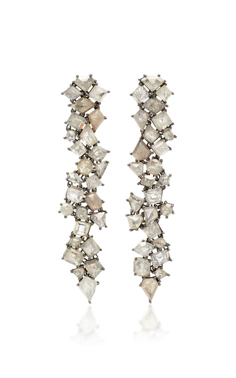sylva and cie 18k white gold diamond earrings white gold diamond earrings white gold diamonds