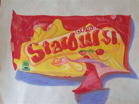 Candy Wrapper Starburst Art 2 Colored Pencil Sweet Wrappers Candy