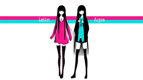 anime girls long hair skirt simple background dress original characters thigh highs