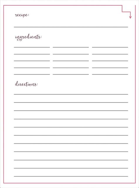 lined recipe page refill pack for recipe collections - Google Search ...