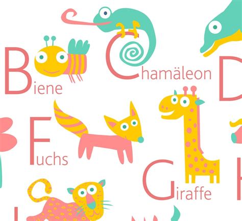 German Alphabet Poster With Animals From A To Z Big Poster Etsy