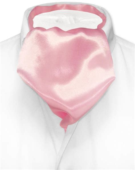 Light Pink Ascot Mens Solid Light Pink Color Ascot Cravat Necktie