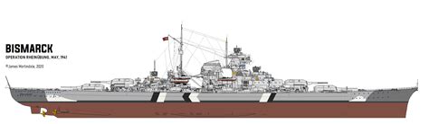 The German Battleship Bismarck 2701 X 790 Rmspaint