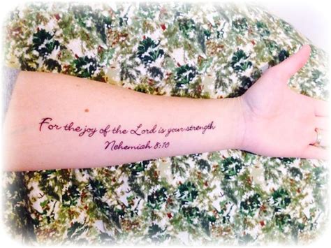 Nehemiah 810 Tattoo For The Joy Of The Lord Is Your Strength