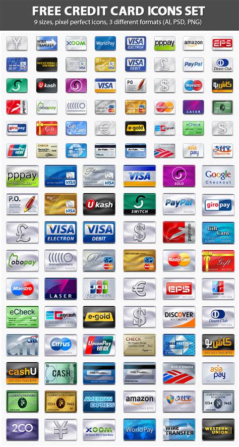 Free Vector Credit Card Icons Set Icons Graphic Design Blog