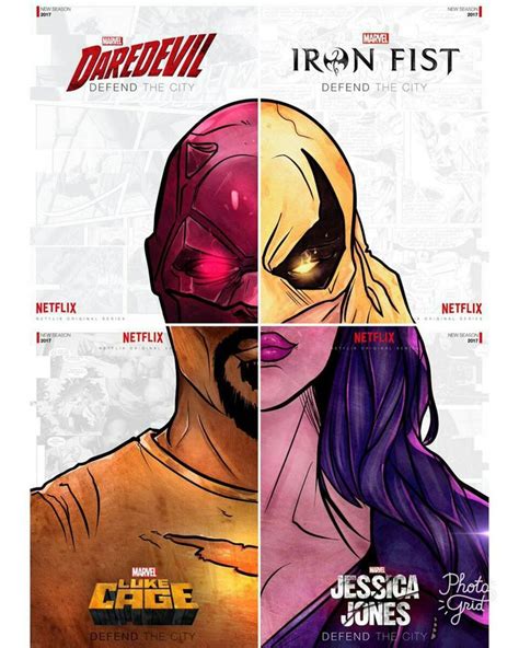 Defenders Jessica Jones Luke Cage Daredevil Iron Fist Poster