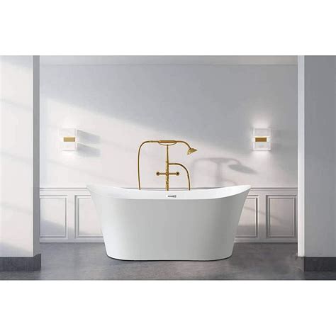 Some bathtubs come with a clothesline (lucky you), and some have a sturdy curtain rod, although your clothes will then drip on the floor. Vanity Art Freestanding acrylic bathtub with polished ...