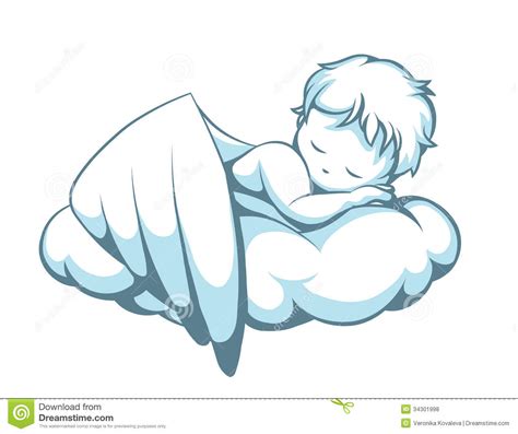 Sleeping Little Angel Stock Vector Illustration Of Action