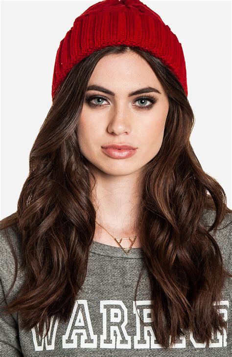 Cozy Knitted Beanie In Red Dailylook