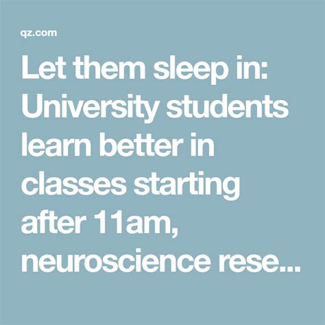 Let University Students Sleep In Science Suggests They