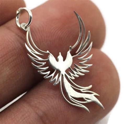 Phoenix Necklace In Sterling Silver 925 Etsy