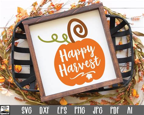Happy Harvest Svg Cut File Fall Svg Autumn Clip Art Etsy