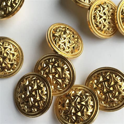 10 Gold Buttons Gold Lattice Buttons Plastic Buttons 18mm Round