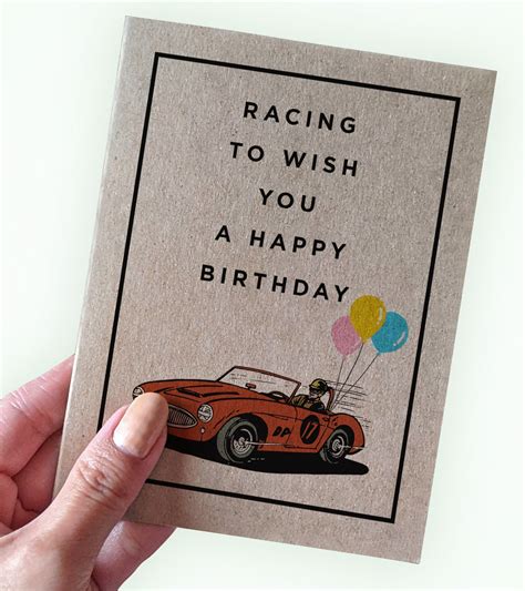 Racing Fan Birthday Card Racing To Wish You A Happy Birthday Etsy