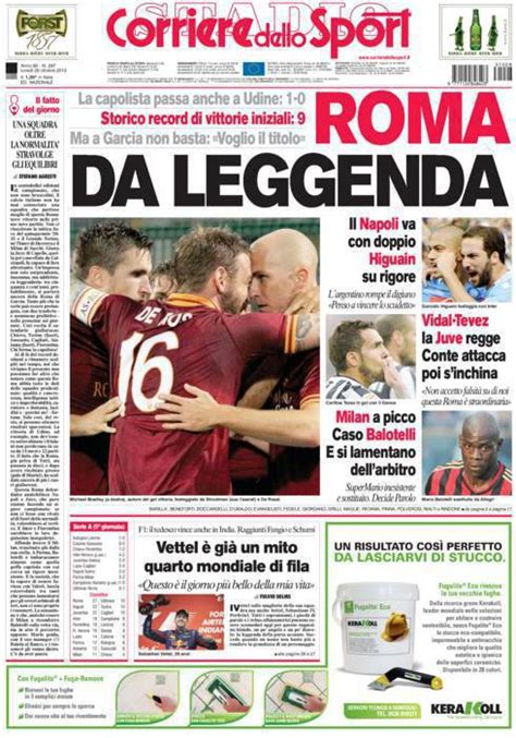 Corriere Dello Sport Roma Da Leggenda