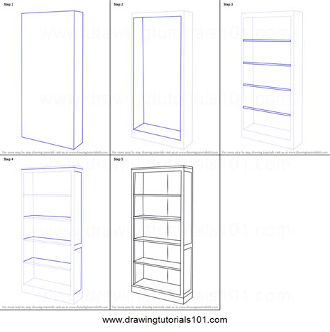 Worsanx published march 18, 2015 97,109 views. How to Draw a Book Shelf printable step by step drawing ...