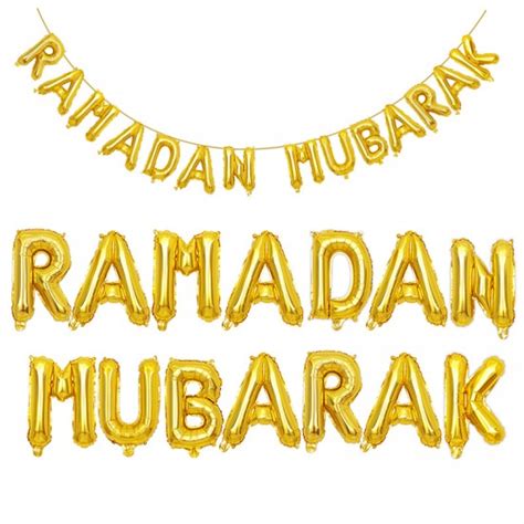 Ramadan Mubarak Gold Balloon