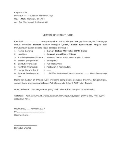 Contoh Membuat Letter Of Intent Hot Sex Picture