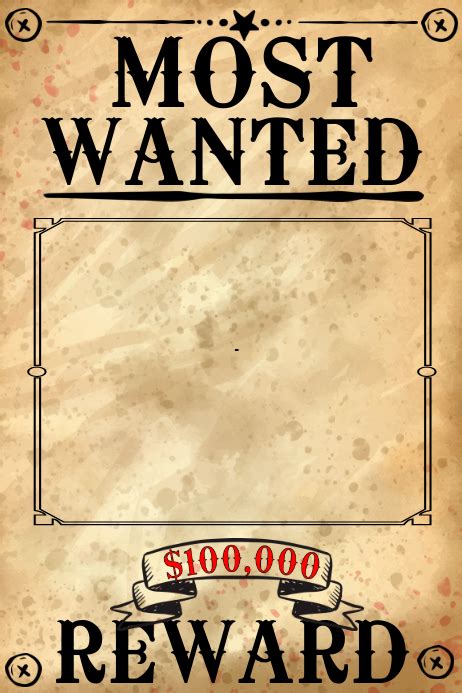 Blank Wanted Poster Template Postermywall