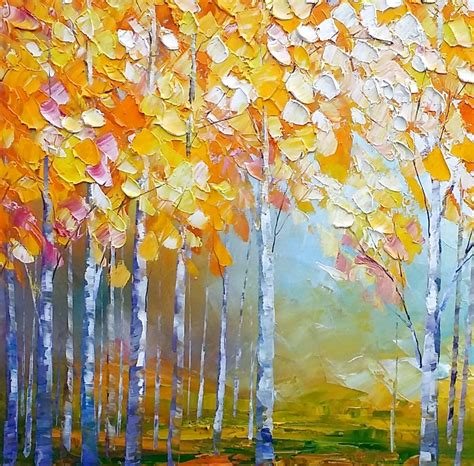 Abstract Birch Trees Painting Top Painting Ideas