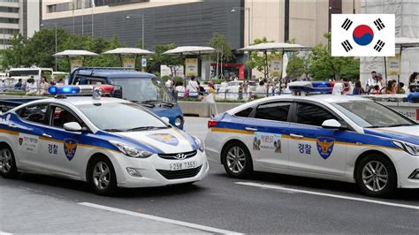 Seoul South Korea Older And Newer Police Cars With Lights Youtube