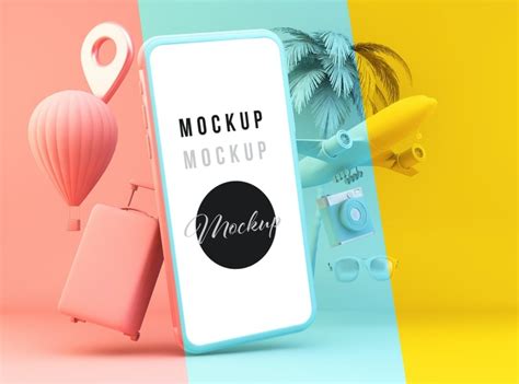 Smartphone And Travel Elements Mockup By Creative Sandra On Dribbble