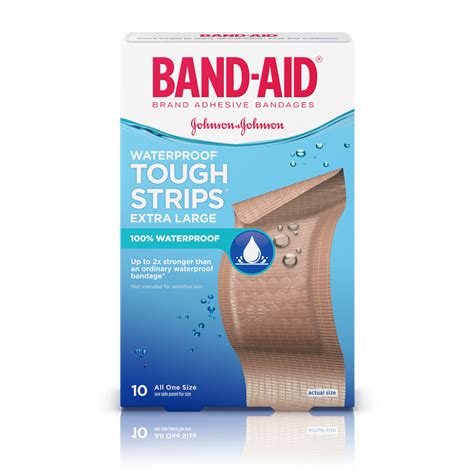 Band Aid Brand Adhesive Bandages Extra Large Tough Strips Waterproof 10 Count Pack Of 2