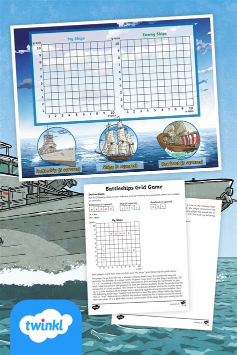 Printable Division Battleships Game For Kids In 2020 Battleship Game
