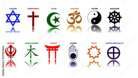 Stockvector World Religion Symbols Colored Signs Of Major Religious