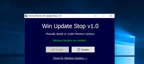 You shouldn't stop windows update forever, but we'll show you how to temporarily pause it. Disable Windows 10 Automatic Updates with Win Update Stop ...