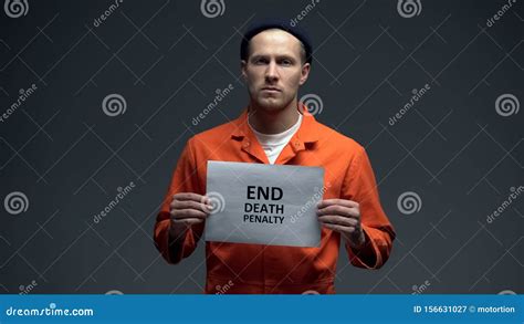 Prisoner Holding Stop Prison Overcrowding Sign In Cell Life Conditions