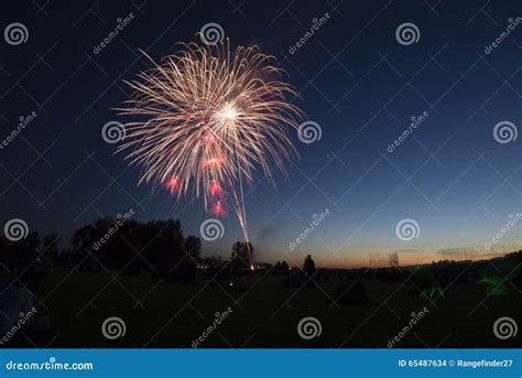 Fireworks At Sunset Stock Photo Image Of Meadows Pitt 65487634