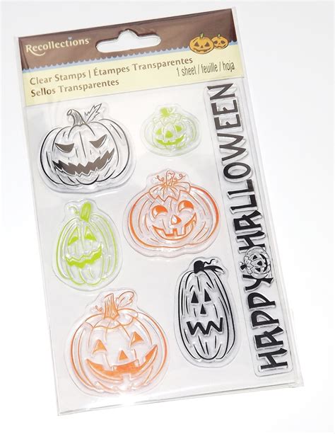 Pumpkins Halloween Clear Stamp Set Recollections Etsy Clear Stamps