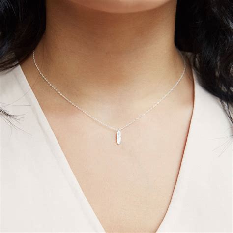 Dainty Sterling Silver Feather Necklace By Lisa Angel