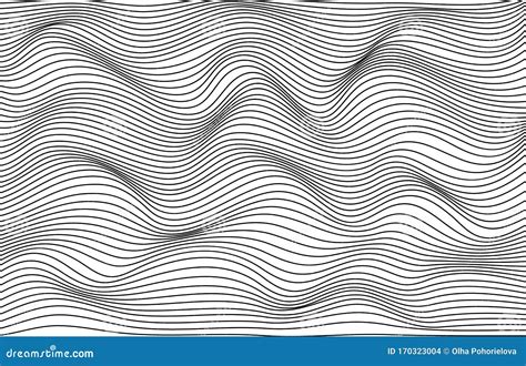 Abstract Wavy Texture In Black And White Stripes F Stock Illustration