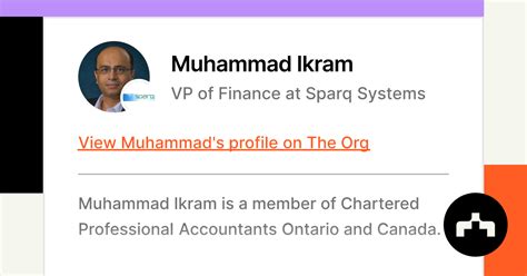 Muhammad Ikram Vp Of Finance At Sparq Systems The Org