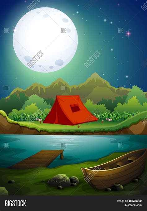 Night Camping Scene Vector And Photo Free Trial Bigstock