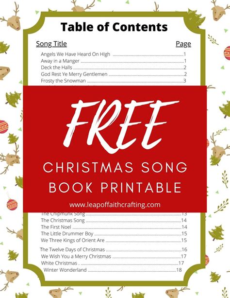 Christmas Carol Songbook Printable Free Printable Templates