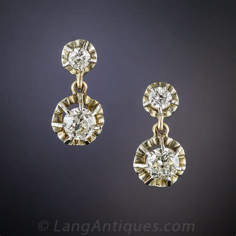 Antique Diamond Dangle Earrings