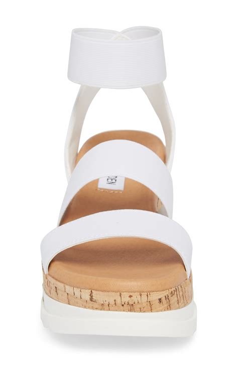 Steve Madden Bandi Platform Wedge Sandal In White Modesens