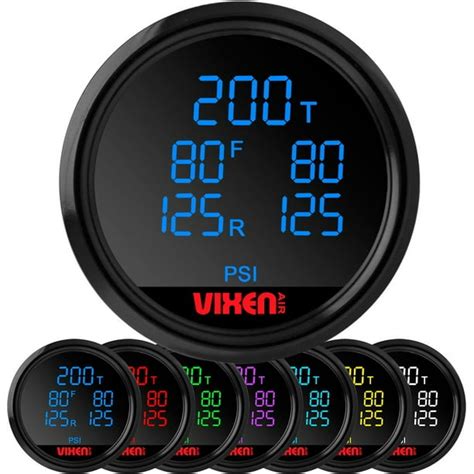 Vixen Air 2 Universal Five Display Digital Air Pressure Gauge With